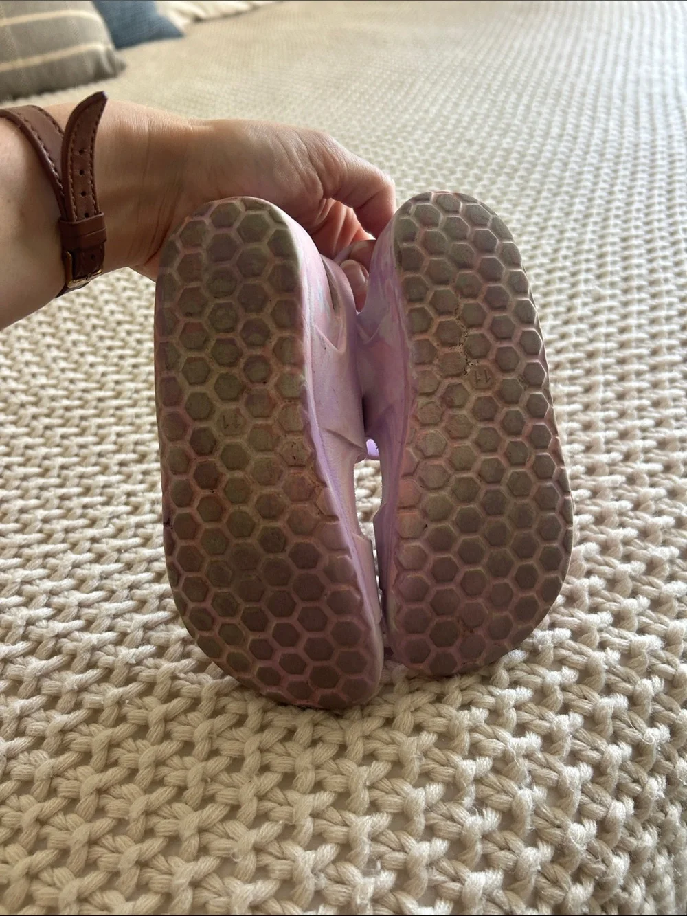 Cat & Jack Lilac and pink tie dye print Buckle Sandals